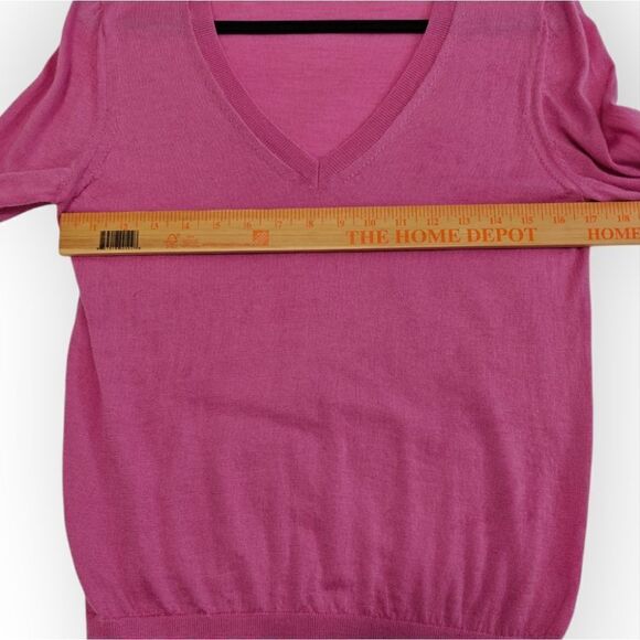 Banana Republic 100% Merino Wool Pink V-Neck Sweater SZ M - Picture 4 of 5